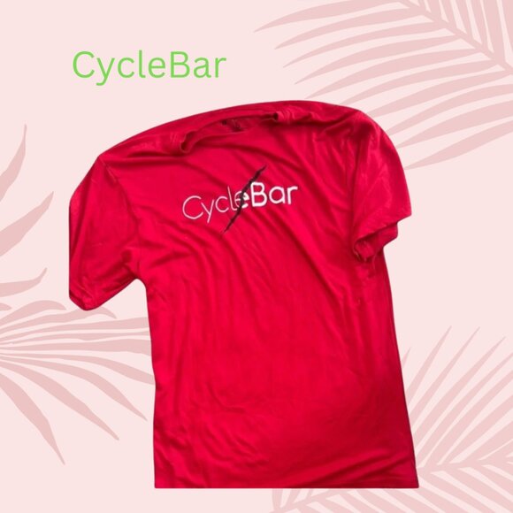 Cyclebar Red Short Sleeve Tee Vibrant Cotton Blend Small with tags nwt - Picture 1 of 4